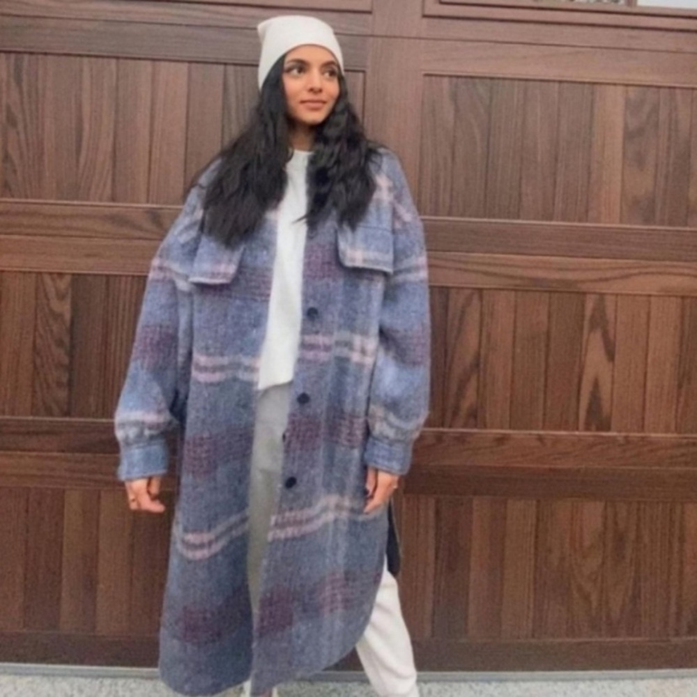 Zara l NWT plaid shacket/coat